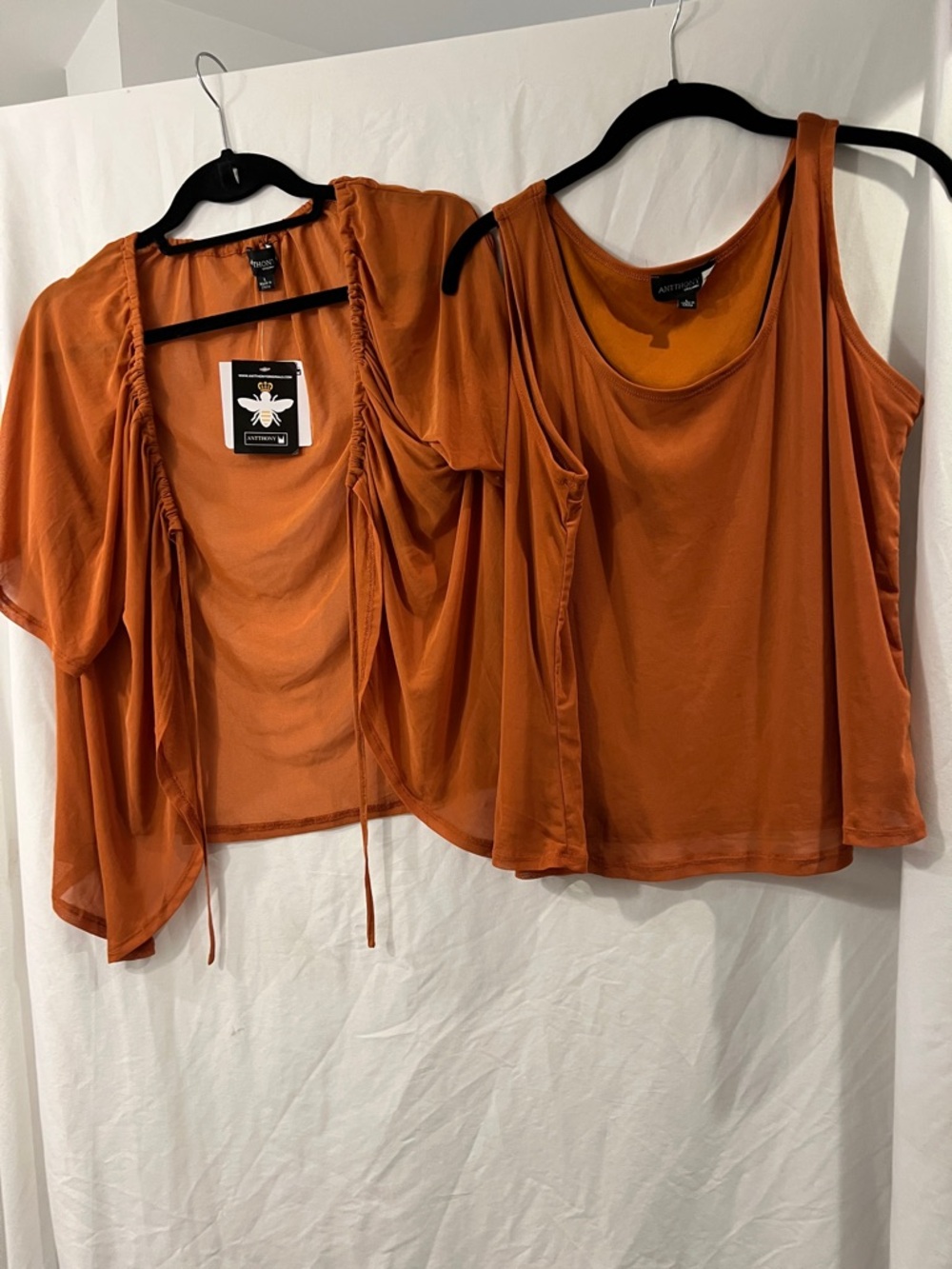 Antthony Rust Tank Top with Separate Shrug. Size L